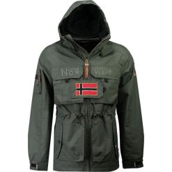 Kurtka "Butcher" w kolorze szarym. Szare płaszcze męskie Geographical Norway Men, s, z nadrukiem, bez kaptura. W wyprzedaży za 257,95 zł.