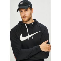 Nike - Bluza. Czarne bejsbolówki męskie Nike, l, z nadrukiem, z dzianiny, z kapturem. W wyprzedaży za 179,90 zł.