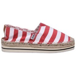 Espadryle damskie: Espadryle w kolorze czerwono-białym