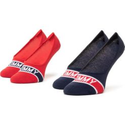 Zestaw 2 par stopek unisex TOMMY HILFIGER - 320410001 Tommy Orginal 085. Czerwone skarpetki damskie TOMMY HILFIGER, bez wzorów, z elastanu. Za 29,00 zł.