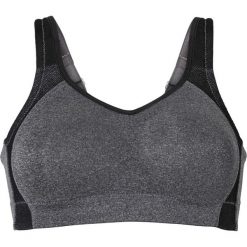 Biustonosz sportowy LEVEL 2 bonprix szaro-czarny melanż. Czarne biustonosze sportowe damskie bonprix, bez wzorów. Za 74,99 zł.