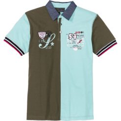 Shirt polo "colorblocking" Regular Fit bonprix ciemnooliwkowo-zielony miętowy. Zielone koszulki męskie bonprix, m, z aplikacjami, polo, bez rękawów. Za 37,99 zł.