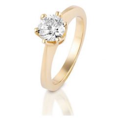 Pierścionek Złoty - złoto 750, Brylant 1,02ct. Żółte pierścionki damskie W.KRUK, z brylantem, złote. Za 34990,00 zł.