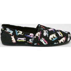 Skechers - Espadryle. Czarne espadryle damskie Skechers, bez wzorów, z gumy, bez obcasa, na obcasie. W wyprzedaży za 139,90 zł.