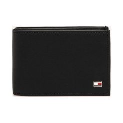 Tommy Hilfiger - Portfel skórzany. Czarne portfele męskie TOMMY HILFIGER, bez wzorów, ze skóry. Za 299,90 zł.
