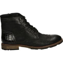 Botki męskie - P17602 BU BLA. Czarne botki męskie Venezia, ze skóry. Za 229,00 zł.