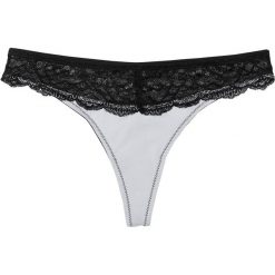 Stringi bonprix matowy srebrny - czarny. Szare majtki damskie bonprix. Za 29,99 zł.
