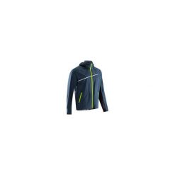 Kurtka wodoodporna do biegania TRAIL męska niebiesko-szara. Szare kurtki sportowe męskie EVADICT, xl, bez wzorów, z poliesteru, bez kaptura, do biegania. Za 249,99 zł.