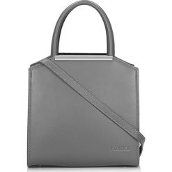 Skórzana torebka w kolorze szarym - (S)22 x (W)23 x (G)12,5 cm. Szare torebki klasyczne damskie Kazar, w paski, ze skóry, bez dodatków. W wyprzedaży za 399,95 zł.