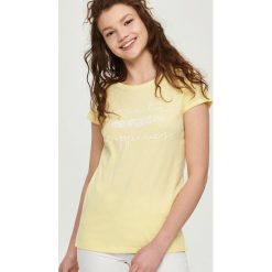Bluzki, topy, tuniki: T-shirt z nadrukiem – Żółty