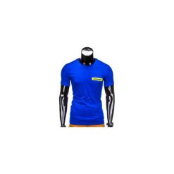 T-shirty męskie: T-SHIRT MĘSKI BEZ NADRUKU S824 – NIEBIESKI