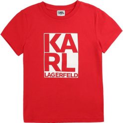Karl Lagerfeld - T-shirt dziecięcy 162-174 cm. Niebieskie t-shirty chłopięce KARL LAGERFELD, z nadrukiem, z bawełny, bez rękawów. Za 199,90 zł.