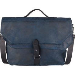 Skórzana torba biznesowa "Franklin" w kolorze granatowym - 41 x 30 x 5 cm. Niebieskie torby na laptopa Cowboys Bags & Belts, w paski, ze skóry, na ramię. W wyprzedaży za 426,95 zł.
