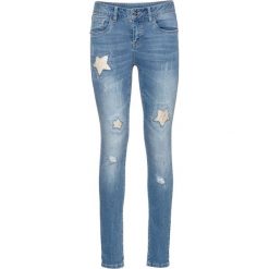 Dżinsy w gwiazdy bonprix niebieski "bleached". Niebieskie boyfriendy damskie bonprix. Za 139,99 zł.
