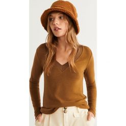 Mango - Longsleeve Beropic. Pomarańczowe bluzki damskie Mango, s, bez wzorów, z elastanu, bez kołnierzyka. Za 69,90 zł.