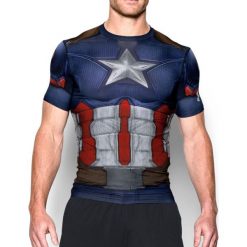 Under Armour Koszulka męska Alter Ego Transform Yourself Captain America granatowa r. XL. Szare koszulki sportowe męskie Under Armour, xl. Za 158,26 zł.