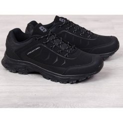 Buty sportowe męskie trekkingowe wodoodporne czarne McBraun. Czarne buty sportowe męskie McBraun, bez zapięcia. Za 129,99 zł.