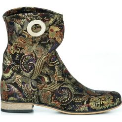 Wsuwane płaskie botki za kostkę - skóra naturalna - model 270 - kolor złota mozaika. Żółte botki damskie Zapato, ze skóry, klasyczne, za kostkę, bez obcasa, na płaskiej podeszwie, bez zapięcia. W wyprzedaży za 299,25 zł.