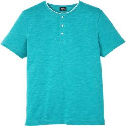 Shirt z dekoltem henley, krótki rękaw bonprix kobaltowy melanż. Niebieskie koszulki męskie bonprix, s, bez wzorów, z podwójnym kołnierzykiem, z krótkim rękawem, krótkie. Za 49,99 zł.