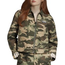 ADIDAS TRACK JACKET > ED7458. Bluzy damskie Adidas, bez wzorów, z bawełny, bez rękawów, długie, bez kaptura. W wyprzedaży za 259,99 zł.