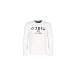 Bluzy Guess ELWIN CN FLEECE. Białe bluzy męskie Guess, s, z aplikacjami, bez kołnierzyka, bez rękawów, bez kaptura. Za 299,00 zł.