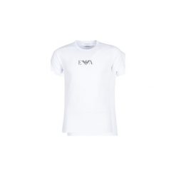 T-shirty z krótkim rękawem Emporio Armani CC715-111267-04712. Białe t-shirty męskie Emporio Armani, s, bez wzorów, bez kołnierzyka, krótkie. Za 179,00 zł.