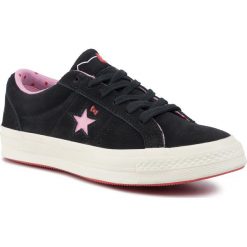 Tenisówki CONVERSE - One Star Ox 162938C Black/Prism Pink/Egret. Czarne półbuty damskie Converse, bez wzorów, ze skóry, bez zapięcia. W wyprzedaży za 229,00 zł.