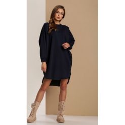Granatowa Sukienka Vilinriane. Niebieskie sukienki damskie Renee, xl, bez wzorów, bez kołnierzyka, bez rękawów, mini. Za 79,99 zł.