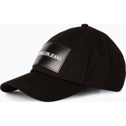 Czapki damskie: Calvin Klein Jeans - Damska czapka z daszkiem z dodatkiem skóry, czarny