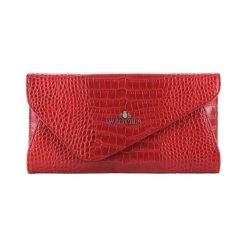 Kopertówki damskie: Skórzana kopertówka w kolorze czerwonym – (S)28 x (W)15 x (G)4 cm