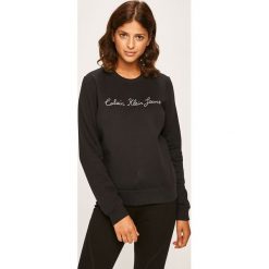 Calvin Klein Jeans - Bluza. Czarne bluzy damskie Calvin Klein Jeans, s, z aplikacjami, z bawełny, bez rękawów, bez kaptura. Za 399,90 zł.