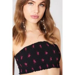 NA-KD Boho Top bandeau z marszczeniem - Black,Multicolor. Czarne topy damskie NA-KD Boho, z aplikacjami, z falbankami. W wyprzedaży za 22,40 zł.