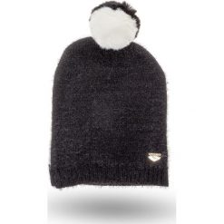 CZAPKA Twinset U&B. Czarne czapki damskie z aplikacjami, z materiału. Za 269,00 zł.