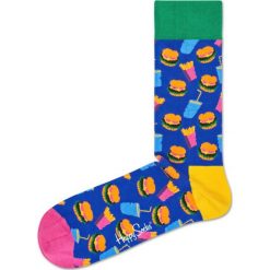 Happy Socks Hamburger Skarpetki Niebieski. Niebieskie skarpetki męskie Happy Socks, bez wzorów, z elastanu. Za 51,95 zł.