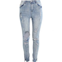 Rurki damskie: Missguided SINNER HIGHWAISTED RIPPED SKINNY Jeansy Slim Fit blue