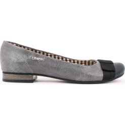 Balerinki z kokardką - skóra naturalna - model 007 - kolor szary. Szare baleriny damskie Zapato, bez wzorów, ze skóry, bez obcasa. W wyprzedaży za 173,40 zł.