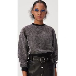 Błyszcząca bluza oversize - Srebrny. Szare bluzy damskie Sinsay, s, bez wzorów, bez rękawów, bez kaptura. Za 49,99 zł.