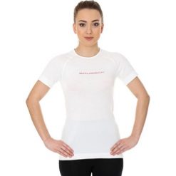 Bluzki sportowe damskie: Brubeck Koszulka damska 3D Run PRO z krótkim rękawem biała r. XL (SS12030)