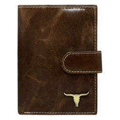 Portfel męski skórzany Buffalo Wild RM-04L-BAW 2. Pomarańczowe portfele męskie BUFFALO WILD, bez wzorów, ze skóry. Za 49,90 zł.