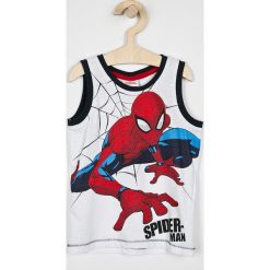 Blukids - T-shirt dziecięcy Spiderman 98-128 cm. Białe t-shirty chłopięce Blukids, z nadrukiem, z bawełny, bez rękawów. W wyprzedaży za 34,90 zł.