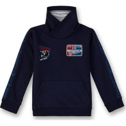 Bluza w kolorze granatowym. Niebieskie bluzy chłopięce marki Eat ants, z aplikacjami. W wyprzedaży za 92,95 zł.