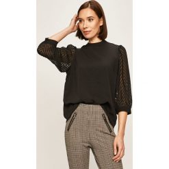 Vero Moda - Bluzka. Czarne bluzki damskie Vero Moda, s, bez wzorów, z poliesteru, z okrągłym kołnierzem, z długim rękawem. W wyprzedaży za 99,90 zł.