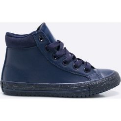 Converse - Trampki dziecięce Chuck Taylor All Star. Szare buty chłopięce sportowe marki Converse, ze skóry, na sznurówki. W wyprzedaży za 179,90 zł.