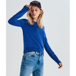 Sweter z długim rękawem - Niebieski. Niebieskie swetry damskie marki Sinsay, s, bez wzorów, z długim rękawem, długie, bez kaptura. Za 39,99 zł.
