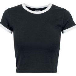 Bluzki damskie: Urban Classics Ladies Cropped Ringer Tee Koszulka damska czarny/biały