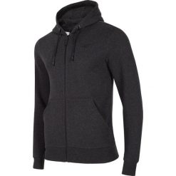 Bluza męska BLM300 - ciemny szary melanż. Szare bluzy męskie marki 4f, m, bez wzorów, z dzianiny, z kapturem, bez rękawów, z kapturem. W wyprzedaży za 99,99 zł.