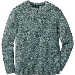 Sweter z okrągłym dekoltem Regular Fit bonprix zielony melanż. Zielone swetry klasyczne męskie marki bonprix, s, melanż, z dzianiny, z okrągłym kołnierzem. Za 44,99 zł.