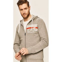 EA7 Emporio Armani - Bluza. Szare bluzy męskie EA7 Emporio Armani, s, z nadrukiem, z bawełny, z kapturem, bez rękawów, z kapturem. Za 479,90 zł.
