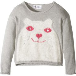 Sweter dzianinowy bonprix jasnoszary melanż. Szare swetry dziewczęce marki bonprix, z dzianiny. Za 32,99 zł.