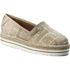 Espadryle LOVE MOSCHINO - JA10083G15IG0901 Can.Emb.Oro/Vt.Nat. Brązowe półbuty damskie Love Moschino, na co dzień, bez wzorów, ze skóry ekologicznej, bez obcasa, na koturnie, bez zapięcia. W wyprzedaży za 289,00 zł.